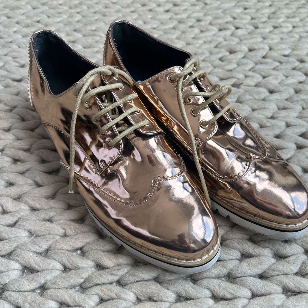 Metallic loafers are so boss